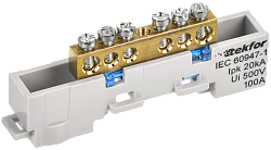 TEKFOR Шина N "ноль" неизолированная на универсальном держателе 6х9-4-С IEK TF-NN10-04-DL-K07