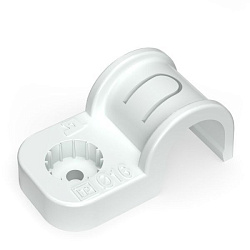 Крепеж-скоба пластиковая односторонняя для прямого монтажа атмосферостойкая белая в п/э d16 мм (50шт PR13.0376