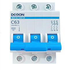 Автоматический выключатель ВА47-29 3P С63A 4,5кА mcb29-3-C63-dek
