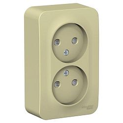 Розетка 2-м ОП Blanca 16А IP20 250В без заземл. защ. шторки с изолир. пластиной беж. SE BLNRA001217 520072