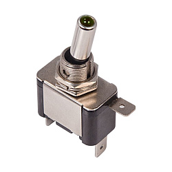 Тумблер 12V 20А (3c) ON-OFF однополюсный с зеленой LED подсветкой (ASW-07D) REXANT 36-4333