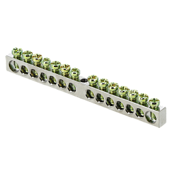 Шина PEN "ноль-земля" (6x9мм) 14 отв. цинк крепеж по центру EKF 