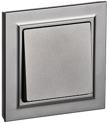 BRITE Выключатель 1-клавишный 10А в сборе ВСР10-1-0-БрС сталь IEK BR-V10-0-10-K46-F