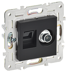 SKANDY Розетка двойная TV+RJ45 кат.6E SK-A15Bl черный IEK SK-AK20-2-K02