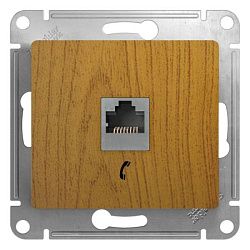 Розетка телефонная 1-м СП Glossa RJ11 механизм дерево дуб SE GSL000581T 288569