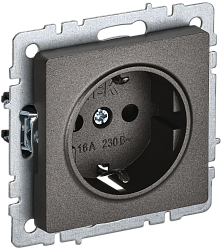 BRITE Розетка 1-местная с заземлением с защитными шторками 16А РС14-1-0-БрТБ темная бронза IEK BR-R14-16-K45