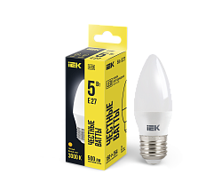 Лампа светодиодная C35 свеча 5Вт 230В 3000К E27 IEK LLE-C35-5-230-30-E27