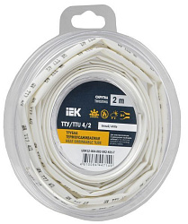 Трубка термоусадочная ТТУ нг-LS 4/2 белая (2м/упак) IEK UDR12-004-002-002-K01-T