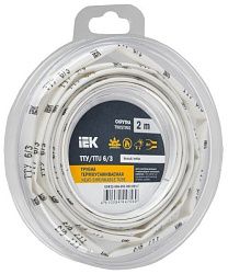 Трубка термоусадочная ТТУ нг-LS 6/3 белая (2м/упак) IEK UDR12-006-003-002-K01-T