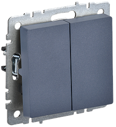 BRITE Выключатель 2-клавишный проходной 10А ВС10-2-6-БрМ маренго IEK BR-V22-0-10-K35