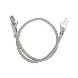 Патч-корд S/FTP, CAT 6A (10G), RJ45-RJ45, 28AWG, LSZH, серый, 0,5м REXANT 02-0390-05