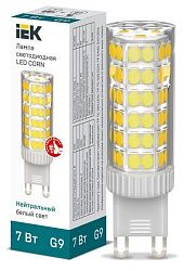 Лампа светодиодная CORN капсула 7Вт 230В 4000К керамика G9 IEK LLE-CORN-7-230-40-G9