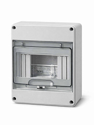 Корпус пластиковый СЕРЫЙ ЩРН-ПГ-5, черная прозрачная дверь IP65, DEKRON DEK06103-0044