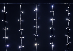 LIGHTING Гирлянда занавес 1,5х1,5м 160 светодиодов белый свет IP20 прозрачный шнур 3м 230В транзит IEK LGDB201-2-160-L1-T-S-20