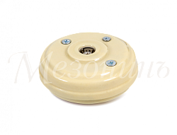 Розетка ретро фарфоровая телевизионная  (SAT) оконечная (без подъемной рамки, D70x20), цвет - слонов GE70321-02k