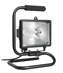 Прожектор галогенный ИО500П (переноска) IP54 черный IEK LPI03-1-0500-K02