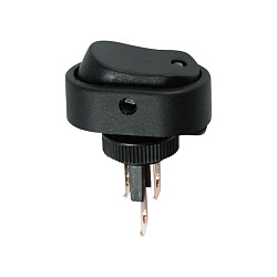 Выключатель клавишный 12V 30А (3с) ON-OFF черный ОВАЛ с синей LED подсветкой (RWB-523, ASW-20D)  REXANT 36-2671