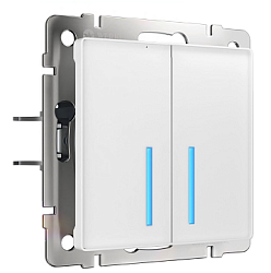 Сенсорный выключатель двухклавишный с функцией Wi-Fi (белый) Werkel W4520601