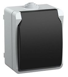 FORS Розетка 1-местная с заземлением для открытой установки 16А IP54 РСб20-3-ФСр серый IEK ERS12-K03-16-54-DC