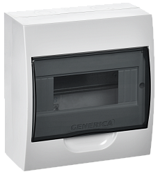 Корпус пластиковый ЩРН-П-8 черная прозрачная дверь IP41 GENERICA MKP12-N-08-41-G