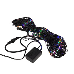 Гирлянда светодиодная Сеть 1х1,5м 160 LED МУЛЬТИ черный ПВХ IP65 свечение с динамикой 230В контроллер в комплекте NEON-NIGHT 215-119