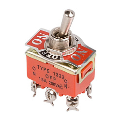 Тумблер 250V 15А (6c) ON-OFF-ON двухполюсный (KN-203) REXANT 36-4132