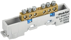 TEKFOR Шина N "ноль" неизолированная на универсальном держателе 6х9-6-С IEK TF-NN10-06-DL-K07