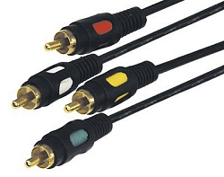 Шнур 4RCA Plug - 4RCA Plug 1,5м, Gold REXANT 17-0312