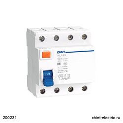 Устройство Защитного Отключения УЗО NL1-63 6kA 4P 63A 300mA тип AC (DB) (R) CHINT 200231