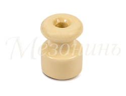 Изолятор фарфоровый для наружного монтажа витой электропроводки, D18,5х24мм, цвет -слоновая кость, Т GE70025-02