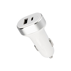 Автозарядка в прикуриватель REXANT АЗУ USB-A+USB-C, 3.1 A белая 18-2227
