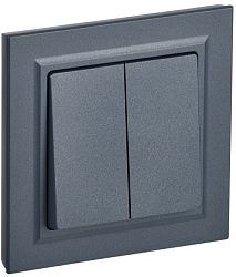 BRITE Выключатель 2-клавишный 10А в сборе ВСР10-2-0-БрМ маренго IEK BR-V20-0-10-K35-F