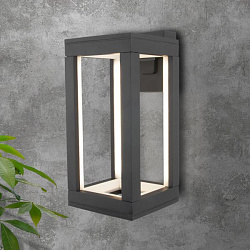 Светильник светодиодный уличный настенный Frame LED IP54 1527 TECHNO LED серый Elektrostandard a051856