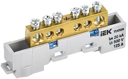 TEKFOR Шина N "ноль" неизолированная на универсальном держателе 8х12-6-С IEK TF-NN20-06-DL-K07