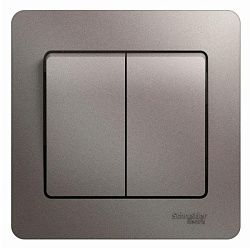 Выключатель 2-кл. СП Glossa 10А IP20 (сх. 5) 10AX в сборе платина SE GSL001252 454365