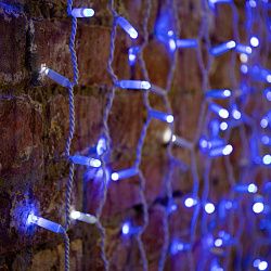 Гирлянда светодиодная Занавес 2х1,5м 300 LED СИНИЙ белый ПВХ IP65 эффект мерцания 230В нужен блок 303-500-1 NEON-NIGHT 235-223