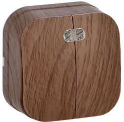 GLORY Выключатель 2-клавишный для открытой установки с индикацией 10А ВС20-2-1-ХД дуб IEK EVH21-K24-10