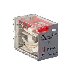 Реле промежуточное с кнопкой и мех. Индикацией RPAt 22/3 10A 230В AC EKF 