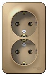 Розетка 2-м ОП Blanca 16А IP20 250В с заземл. без защ. шторок титан SE BLNRA010204 1210579