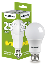 Лампа светодиодная A65 груша 25Вт 230В 3000К E27 GENERICA LL-A65-25-230-30-E27-G