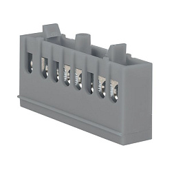 Шина "фаза" L (6x9мм) 8 отв. латунь серый изолир. корп. на DIN-рейку EKF 