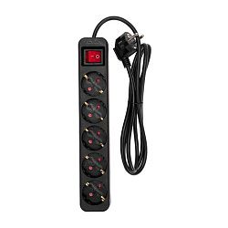 Удлинитель STANDARD 5 гнезд, 1,5м, 3х1,0мм², с/з, с выключателем, черный REXANT 13-4037