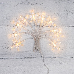 Гирлянда светодиодная Звездочки 1,5 м, 10 LED, прозрачный ПВХ, цвет свечения теплый белый, 2 х АА (батарейки не в комплекте) NEON-NIGHT 303-091
