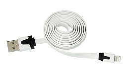 Кабель USB-A – Lightning для Apple, 1А, 1м, ПВХ, белый, плоский REXANT 18-1974