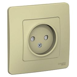 Розетка 1-м СП Blanca 16А IP20 250В без заземл. защ. шторки беж. SE BLNRS000117 520086
