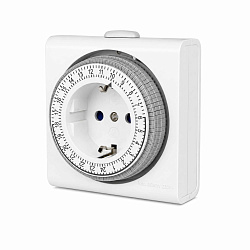 Розетка-таймер механический 15мин 24ч 96 ON/OFF 16А IP20 DEKRON DEK0903-0002