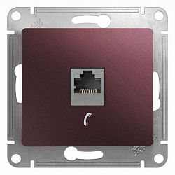 Розетка телефонная 1-м Glossa RJ11 механизм баклажан. SE GSL001181T 463609