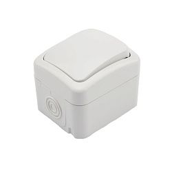 Выключатель одноклавишный Mini OG IP54 о/у, белый KRANZ KR-78-0601