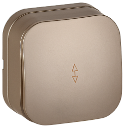 GLORY Выключатель 1-клавишный для открытой установки проходной 10А ВСп10-1-0-ХШм шампань матовый IEK EVH12-K37M-10