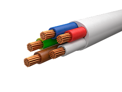 Провод ПВС-Т 4х1,5+1х1,5 бел (ПВС 5х1,5) Автопровод А00379